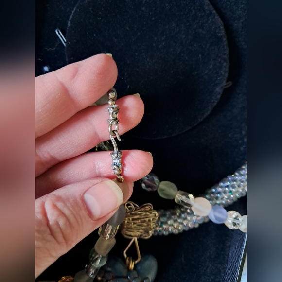 Unique Rare Artisan Mixed Media Silver Sea Glass Labradorite Necklace & Pendant - Picture 4 of 6